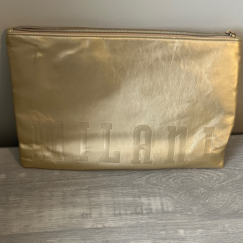 NWOT Milani Shimmering Gold Makeup Pouch